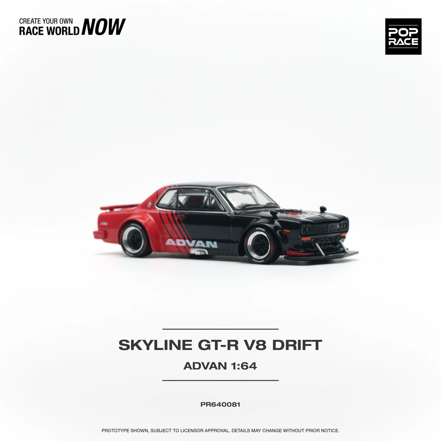 Nissan Skyline GT-R V8 Drift (Hakosuka) ADVAN – PR64-0081 POP RACE