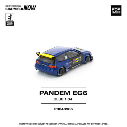 HONDA CIVIC EG6 PANDEM (SUNOCO BLUE/YELLOW) POP RACE 1:64