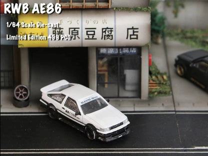 RWB AE86 2-Door Initial D Fujiwara Livery - *LIMITED TO 499pcs* Street Weapon 1/64