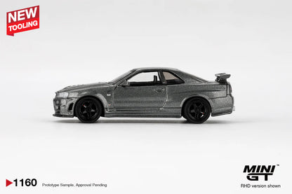 NISSAN SKYLINE GT-R (NISMO BNR34 CRS) (DARK METAL GRAY) - MINI GT 1:64