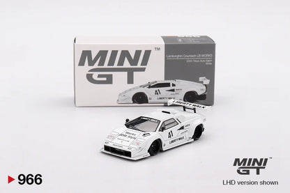 LAMBORGHINI COUNTACH LB-WORKS (WHITE) TOKYO AUTO SALON MINI GT 1:64