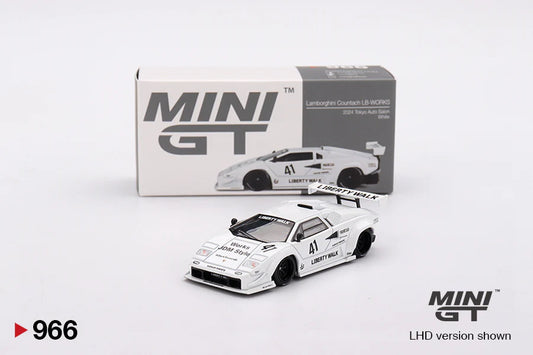 LAMBORGHINI COUNTACH LB-WORKS (WHITE) TOKYO AUTO SALON MINI GT 1:64