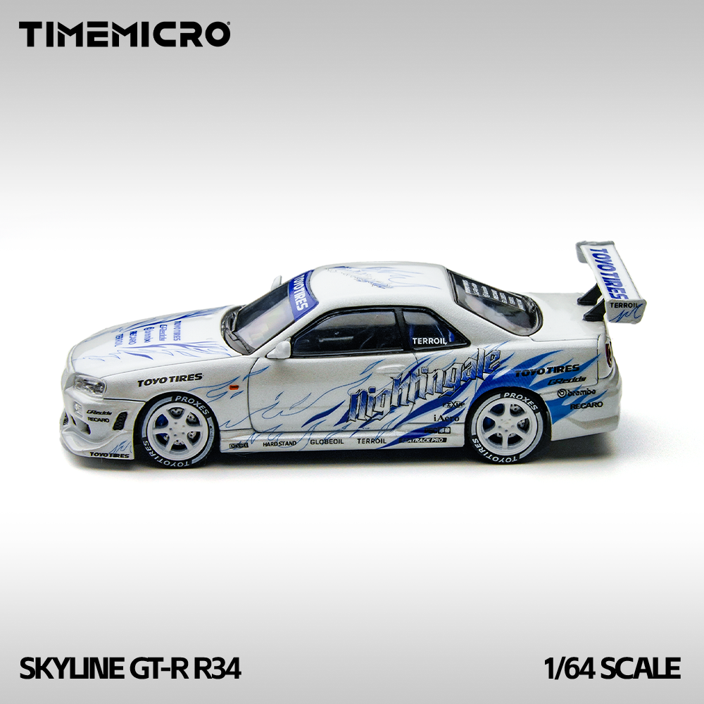Nissan GTR R34 Skyline - Drift Spec w/ Toyo Tires 1:64 Scale