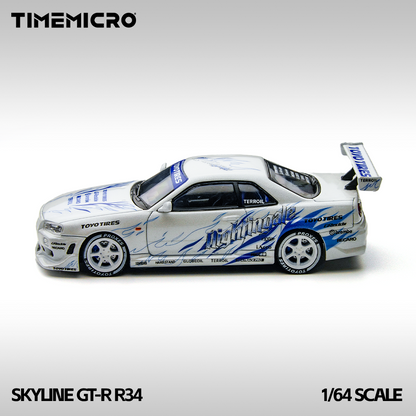 Nissan GTR R34 Skyline - Drift Spec w/ Toyo Tires 1:64 Scale
