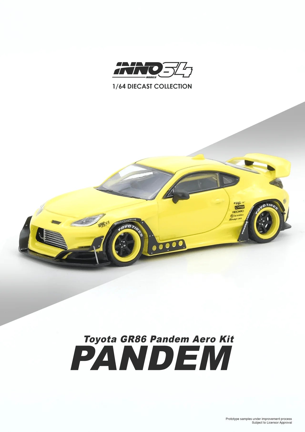 Toyota GR86 "PANDEM" Yellow - INNO64 1:64