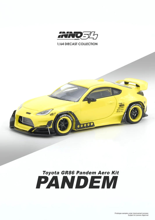 Toyota GR86 "PANDEM" Yellow - INNO64 1:64