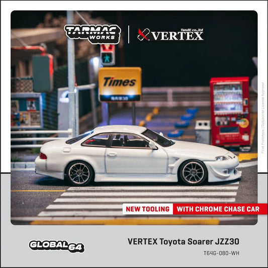 TOYOTA SOARER JZZ30 VERTEX (WHITE) TARMAC WORKS 1:64