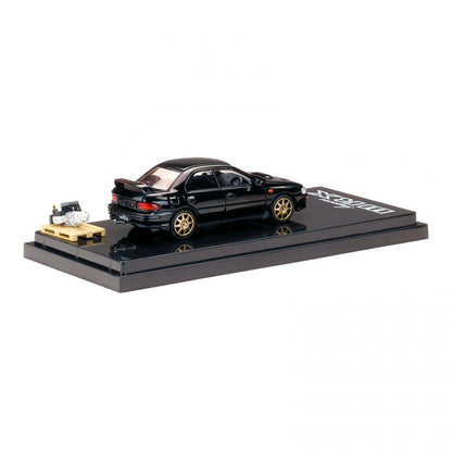 Subaru Impreza WRX GC8 1992 BLACK with Engine Display - Hobby Japan 1/64