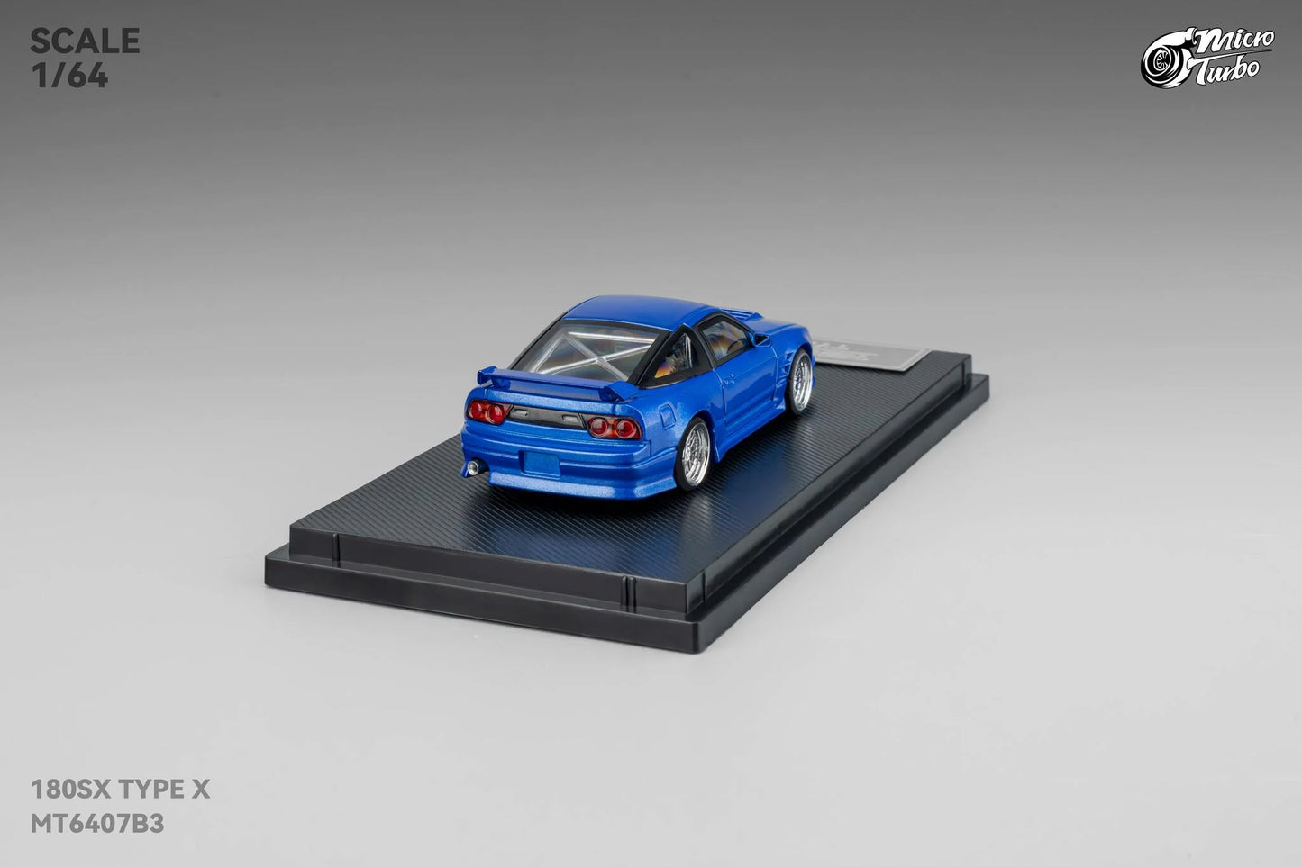 Custom 180SX Type X (Metallic Blue) Microturbo - 1/64