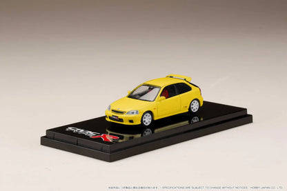 HONDA CIVIC TYPE R (EK9) W/ENGINE DISPLAY (SUNLIGHT YELLOW) HOBBY JAPAN 1:64