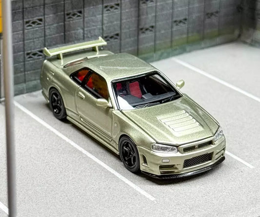 NISSAN SKYLINE GT-R R34 V SPEC II E - MILLENNIUM JADE Motorhelix 1:64