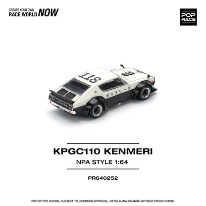 NISSAN SKYLINE GT-R (KPGC110) KENMERI V8 DRIFT CAR POLICE - POP RACE 1:64