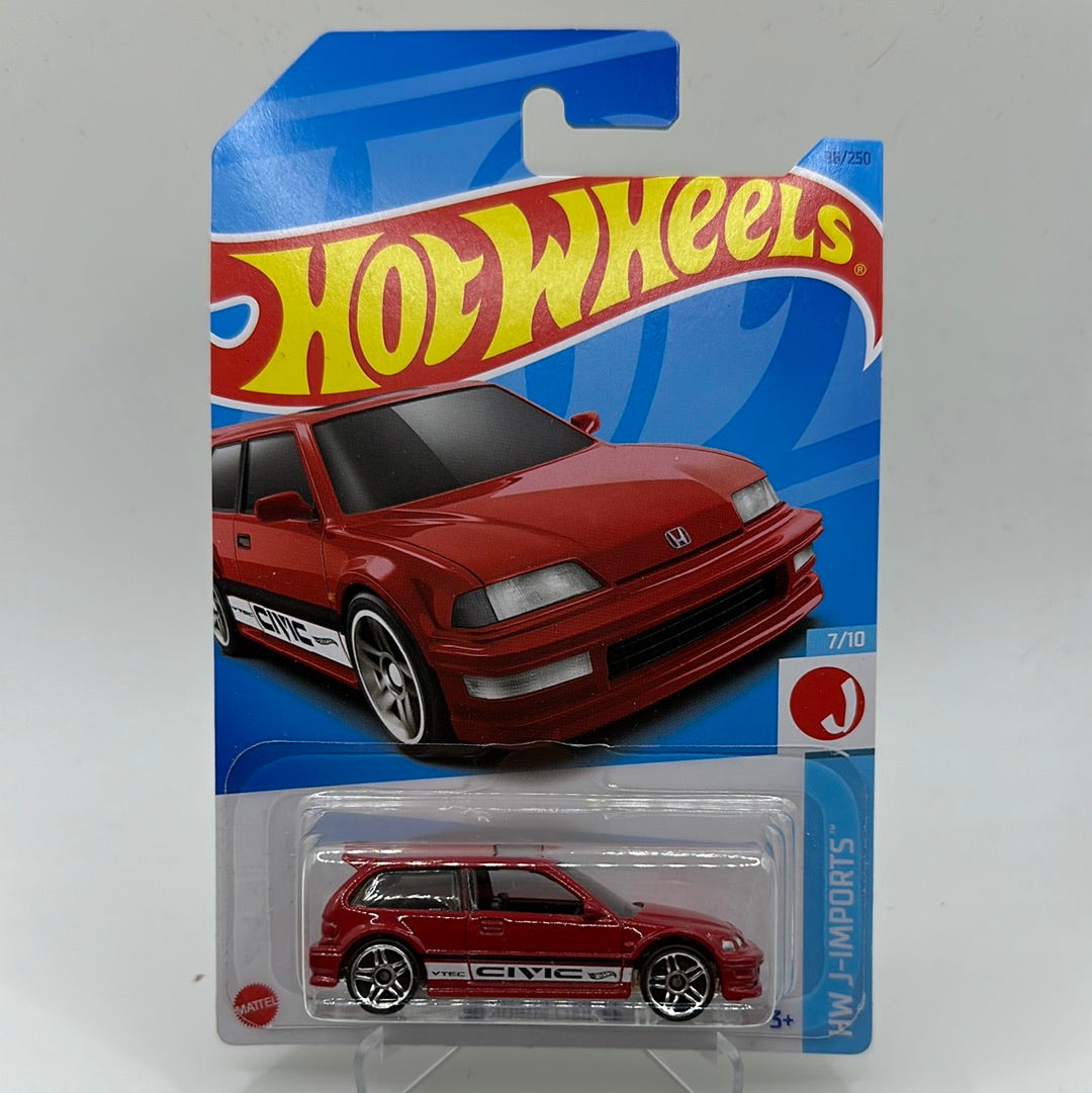 ‘90 Honda Civic EF HW J-Imports 7/10 Hotwheels Mainline 96/250