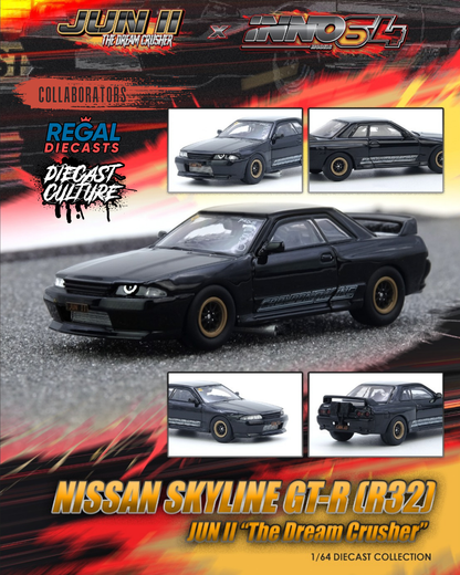 Nissan Skyline GTR R32 “JUN II” The Dream Crusher - INNO64 Diecast Culture Collab