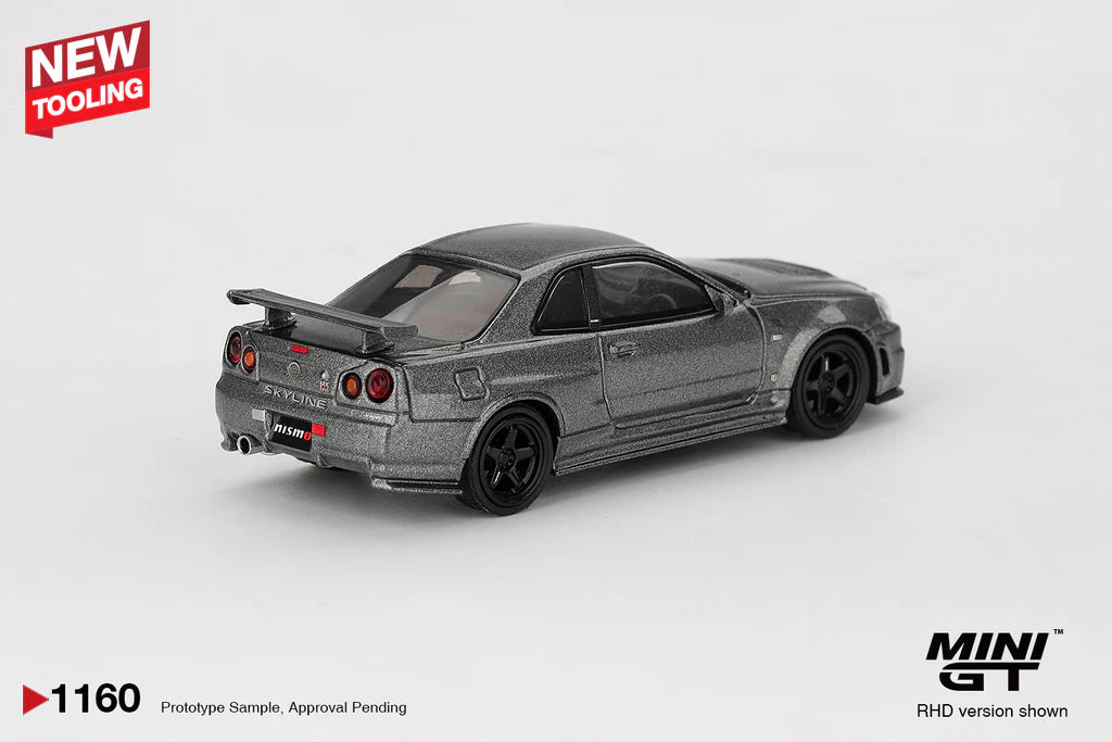 NISSAN SKYLINE GT-R (NISMO BNR34 CRS) (DARK METAL GRAY) - MINI GT 1:64
