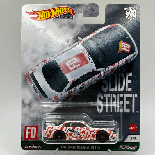 Nissan Silvia (S14) Slide Street 1/5 Hotwheels Premium 1:64