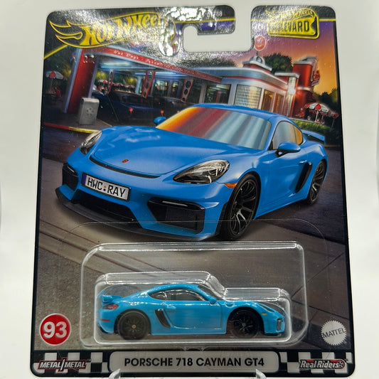 Porsche 718 Cayman GT4 Boulevard #93 Hotwheels Premium