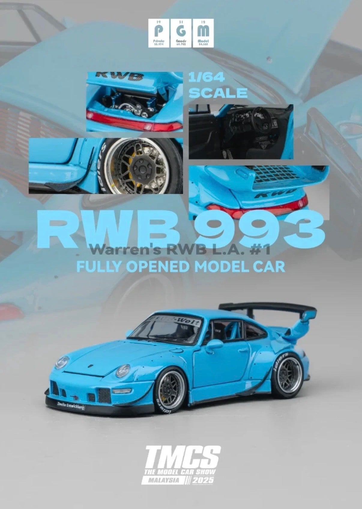 Porsche RWB993 Warren's RWB L.A. #1 | 2025 TMCS - PGM MODELS 1/64