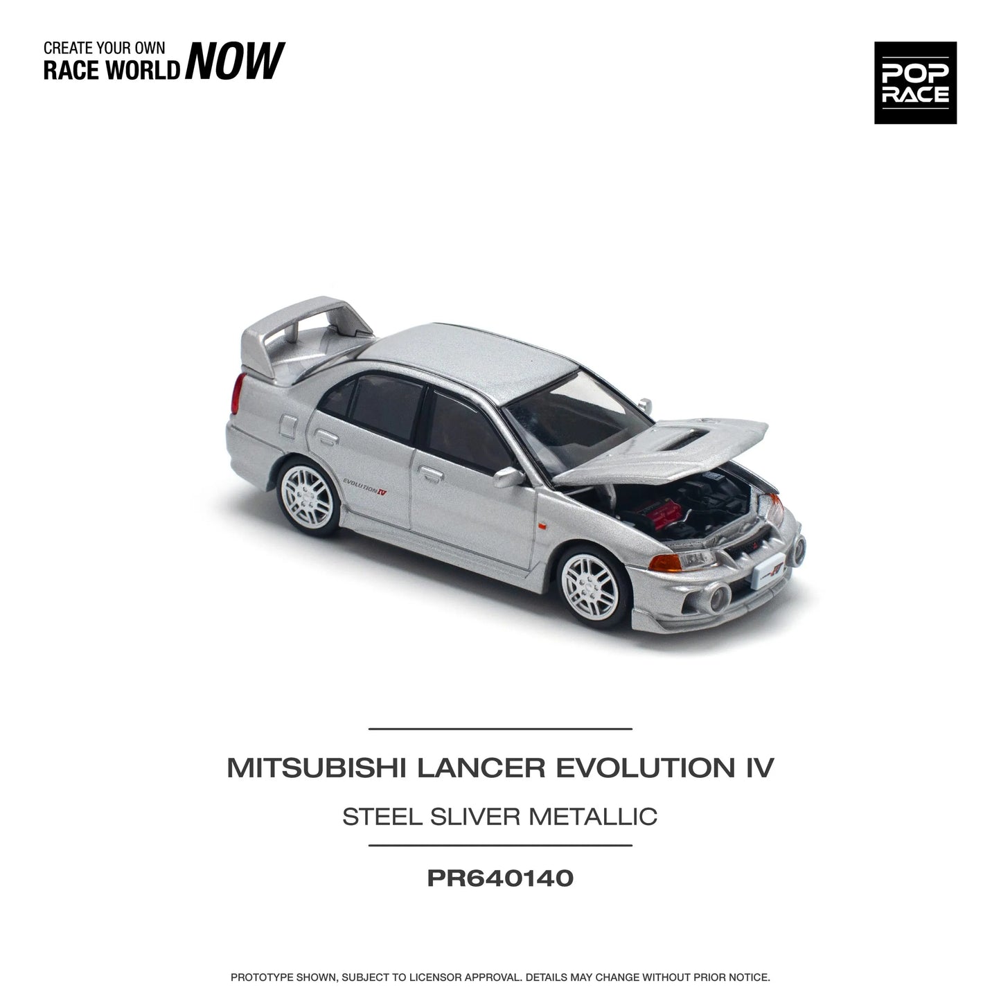Mitsubishi Lancer Evolution IV Steel Silver – PR64-0140 POP RACE