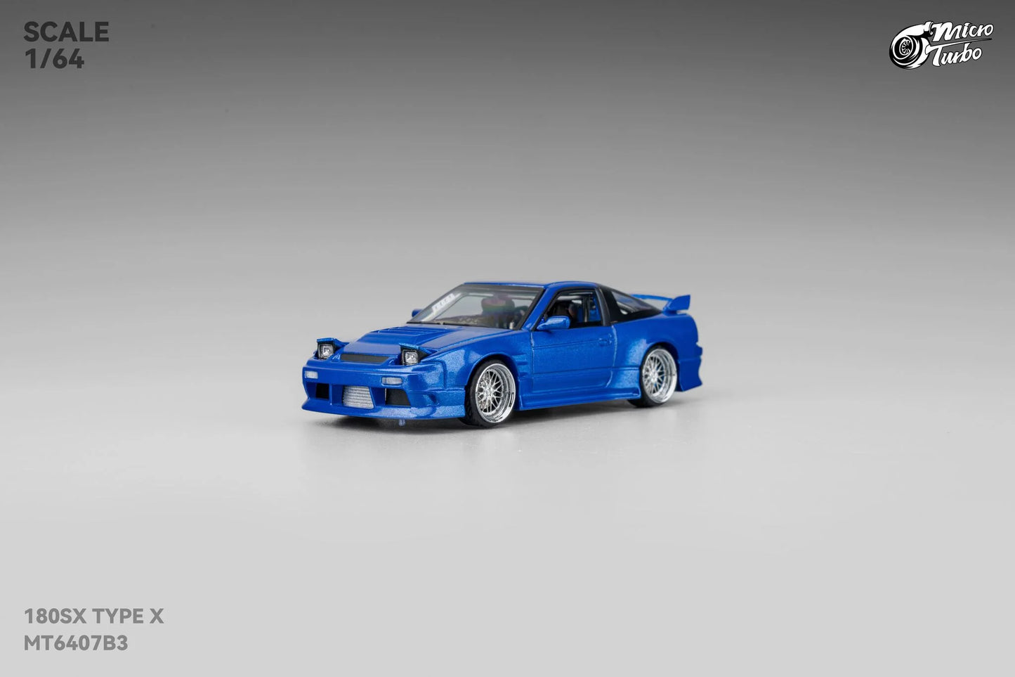 Custom 180SX Type X (Metallic Blue) Microturbo - 1/64
