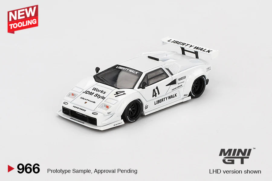 LAMBORGHINI COUNTACH LB-WORKS (WHITE) TOKYO AUTO SALON MINI GT 1:64