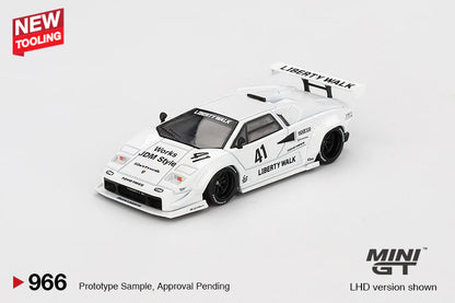 LAMBORGHINI COUNTACH LB-WORKS (WHITE) TOKYO AUTO SALON MINI GT 1:64