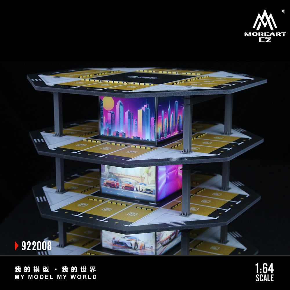 Octagonal Building Parking Lot 02 Simulation Model - Morearts 1:64