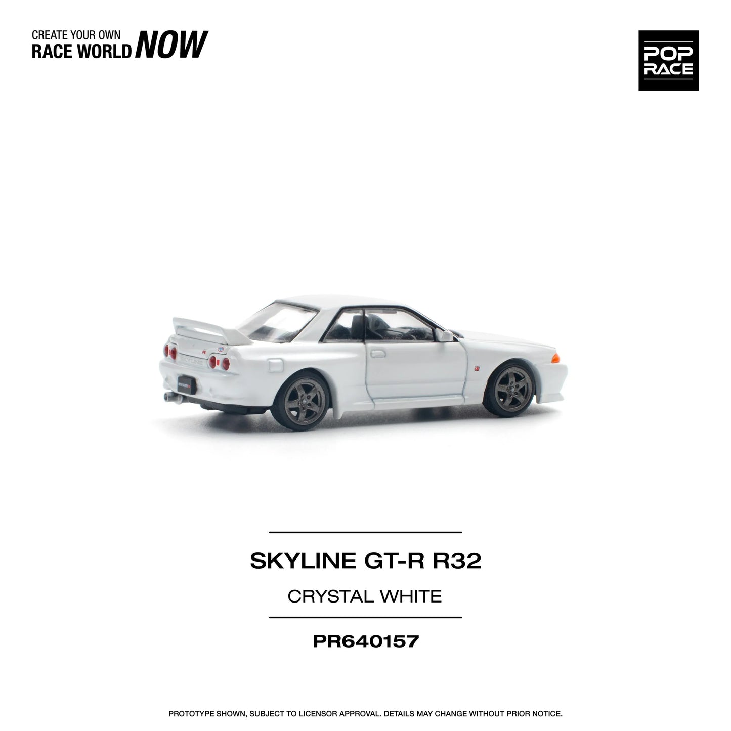 Nissan Skyline GT-R R32 Crystal White – PR64-0157 POP RACE