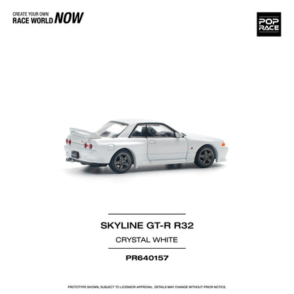 Nissan Skyline GT-R R32 Crystal White – PR64-0157 POP RACE