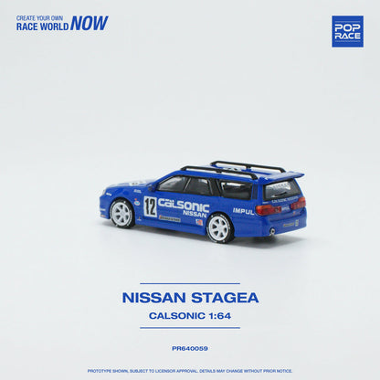 NISSAN STAGEA W/R34 GTR SKYLINE FRONT (CALSONIC) POP RACE 1:64