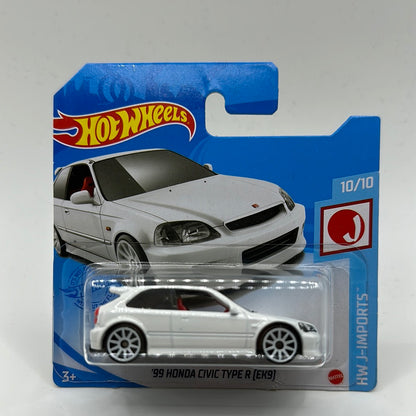 ‘99 Honda Civic Type R (EK9) HW J-Imports 10/10 Hotwheels Short Card Mainline 1:64