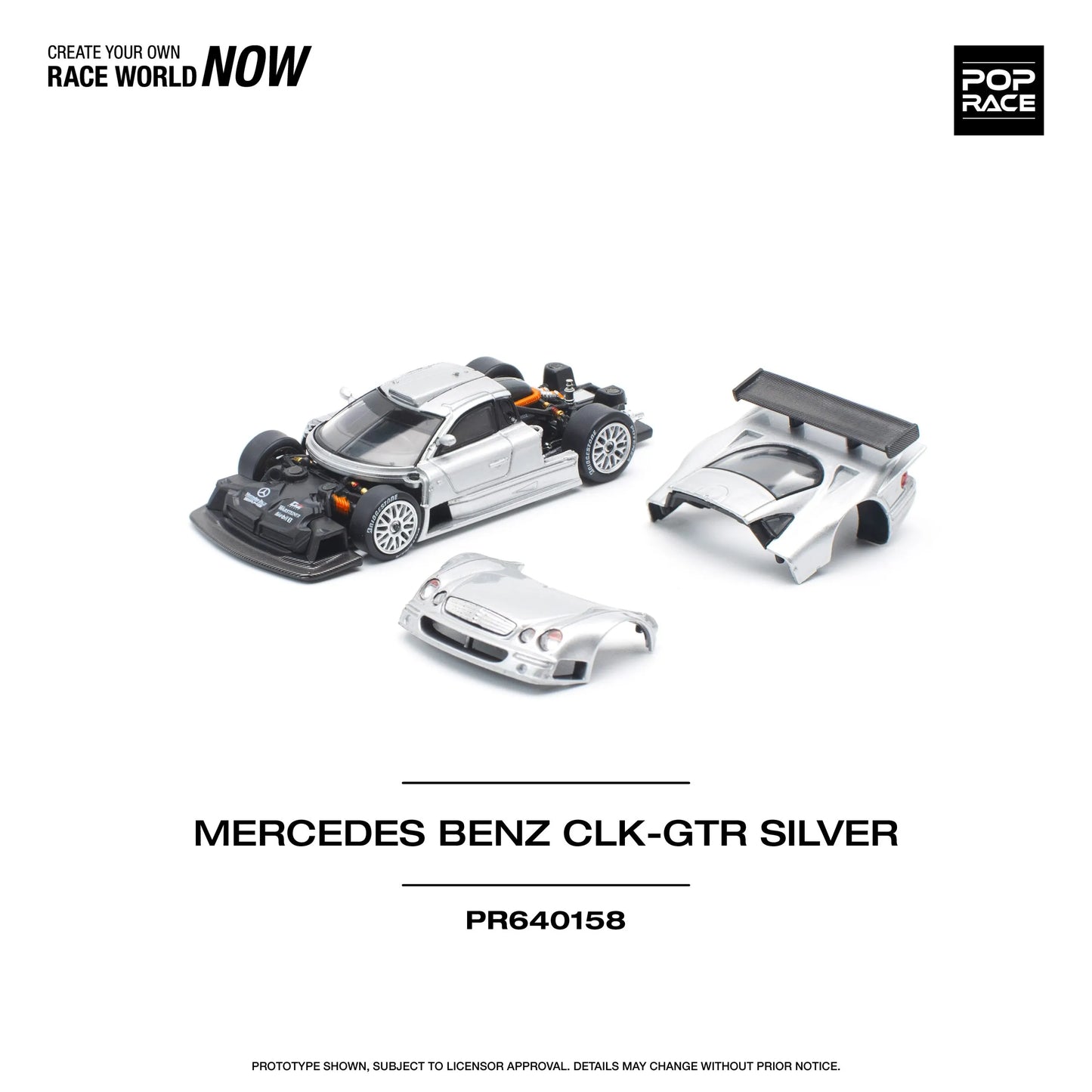 Mercedes Benz AMG CLK GTR – Silver - POP RACE