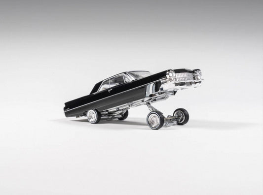 1964 Cadillac Coupe Deville Black - LOWRIDER (Posable) 97m 1:64