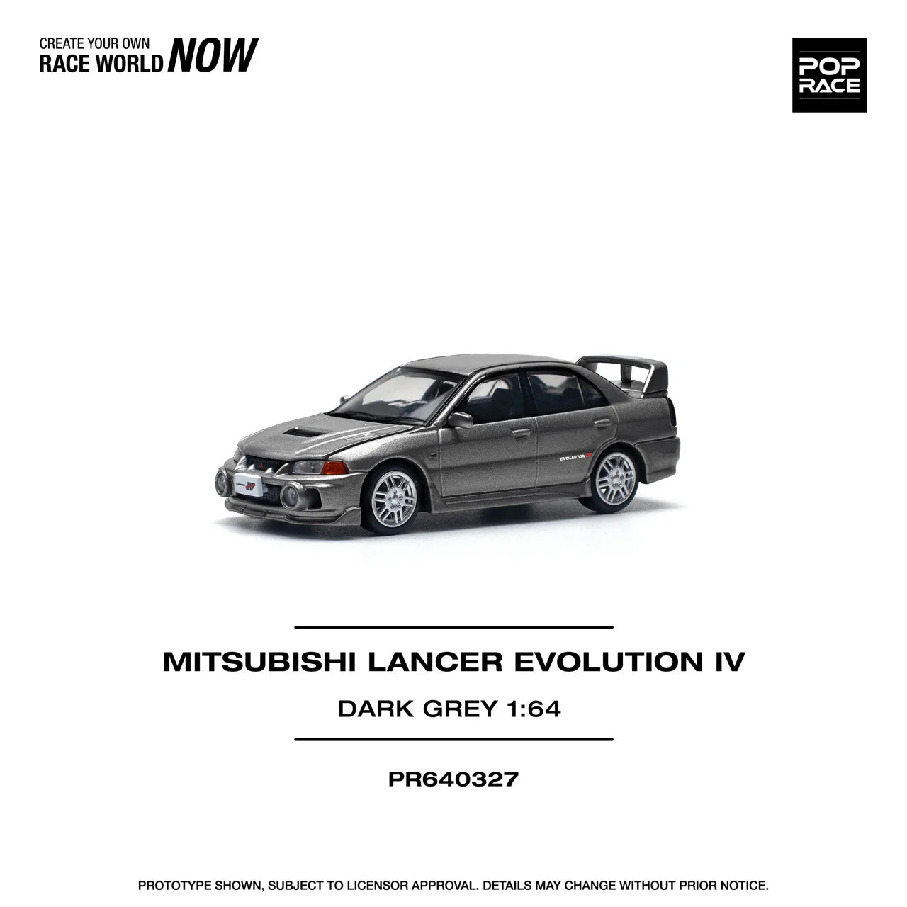 Mitsubishi Lancer Evolution IV DARK GREY Pop Race 1:64