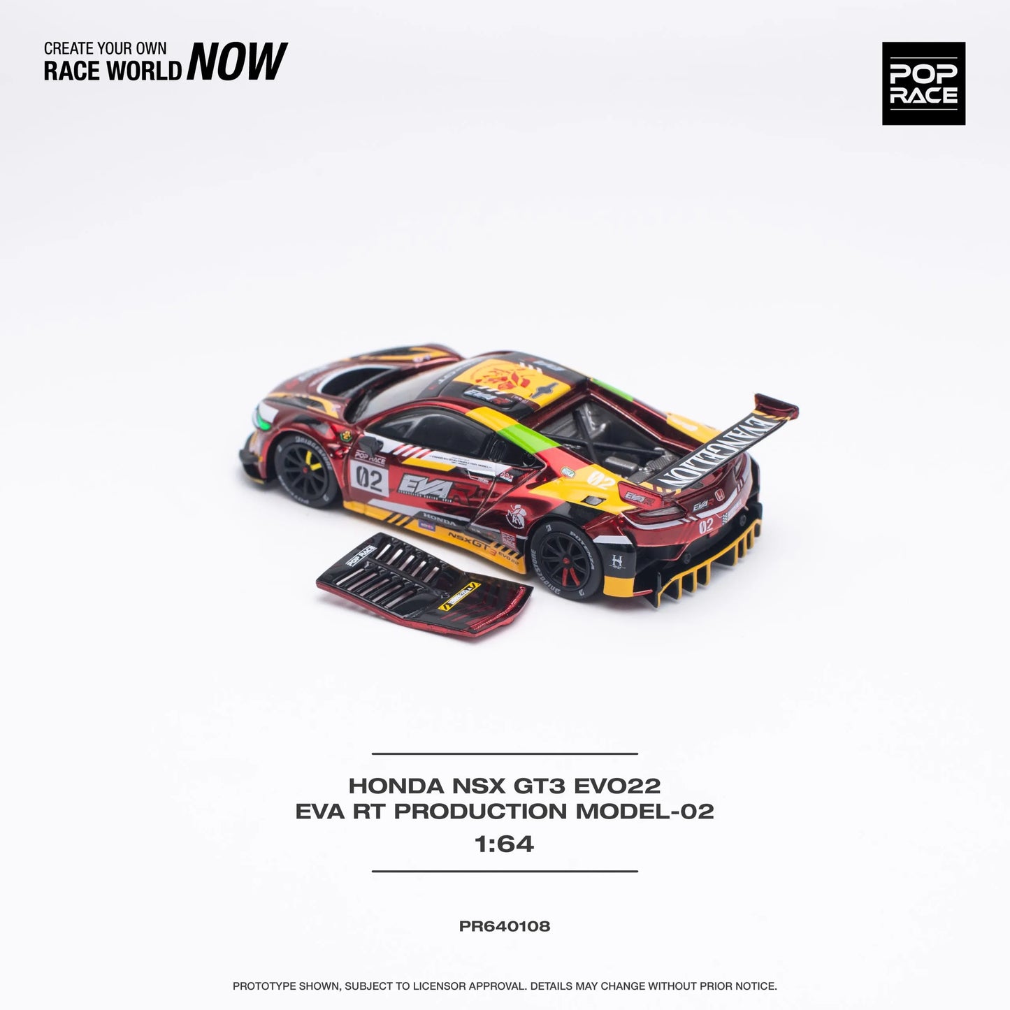 Honda NSX GT3 EVO22 EVA RT Production Model-02 POP RACE 1:64
