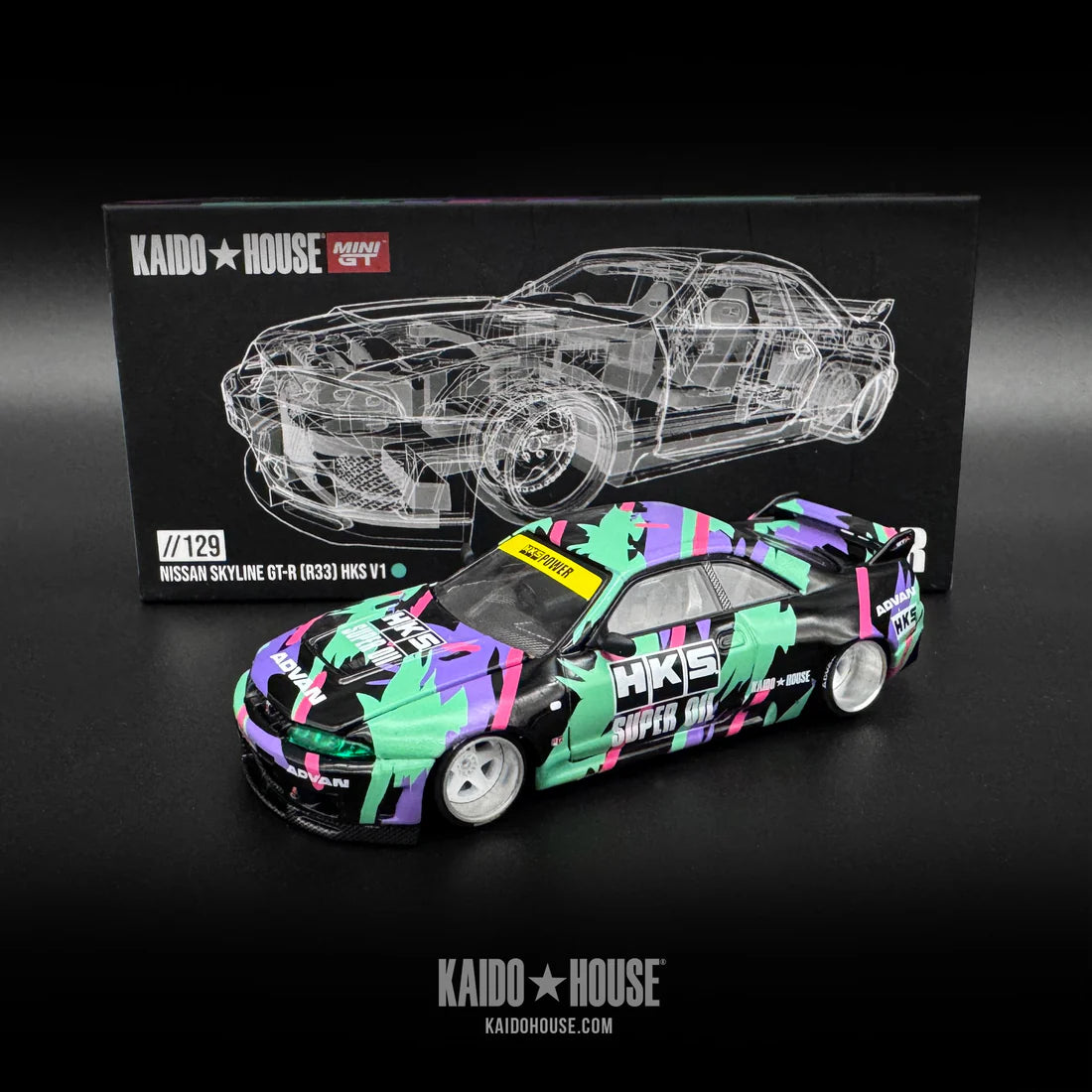Nissan Skyline GT-R (R33) HKS V1 - Kaido House x Mini GT 1:64 – Diecast ...