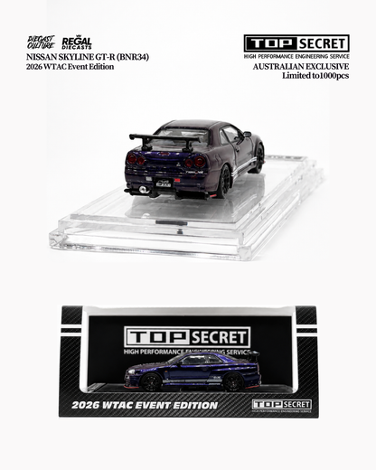 Top Secret Nissan Skyline BNR34 GT-R (Limited to 1000pcs) AUSTRALIAN EXCLUSIVE - K3 1:64