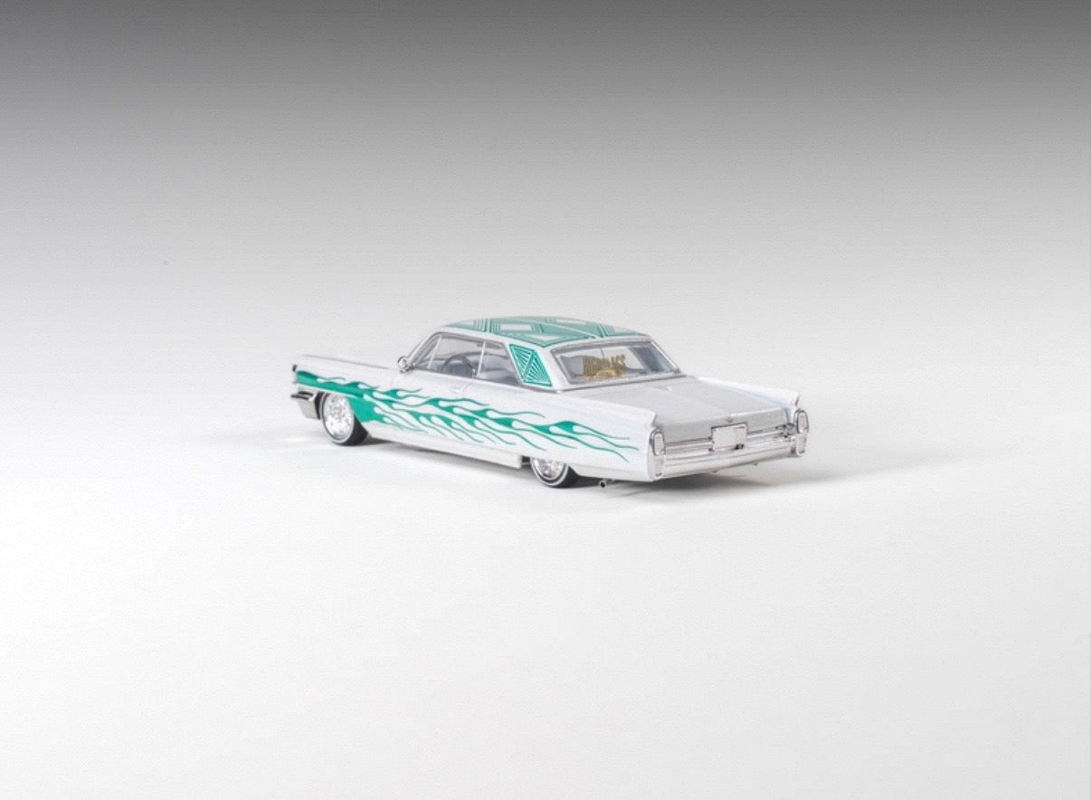 1964 Cadillac Coupe Deville White - LOWRIDER (Posable) 97m 1:64