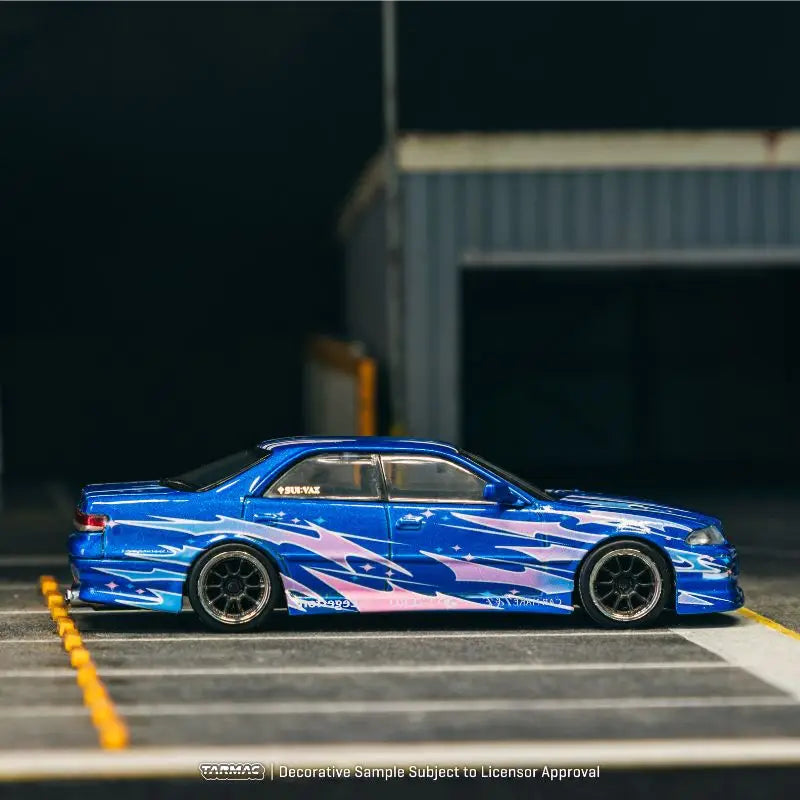VERTEX Toyota Mark II JZX100 (Blue Metallic) - Tarmac Works 1:64