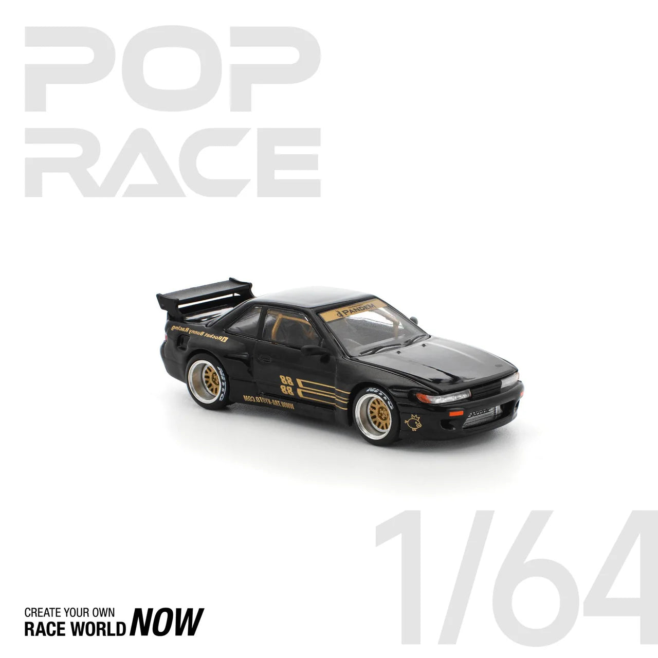 Pandem Nissan Silvia S13 BLACK Pop Race 1:64