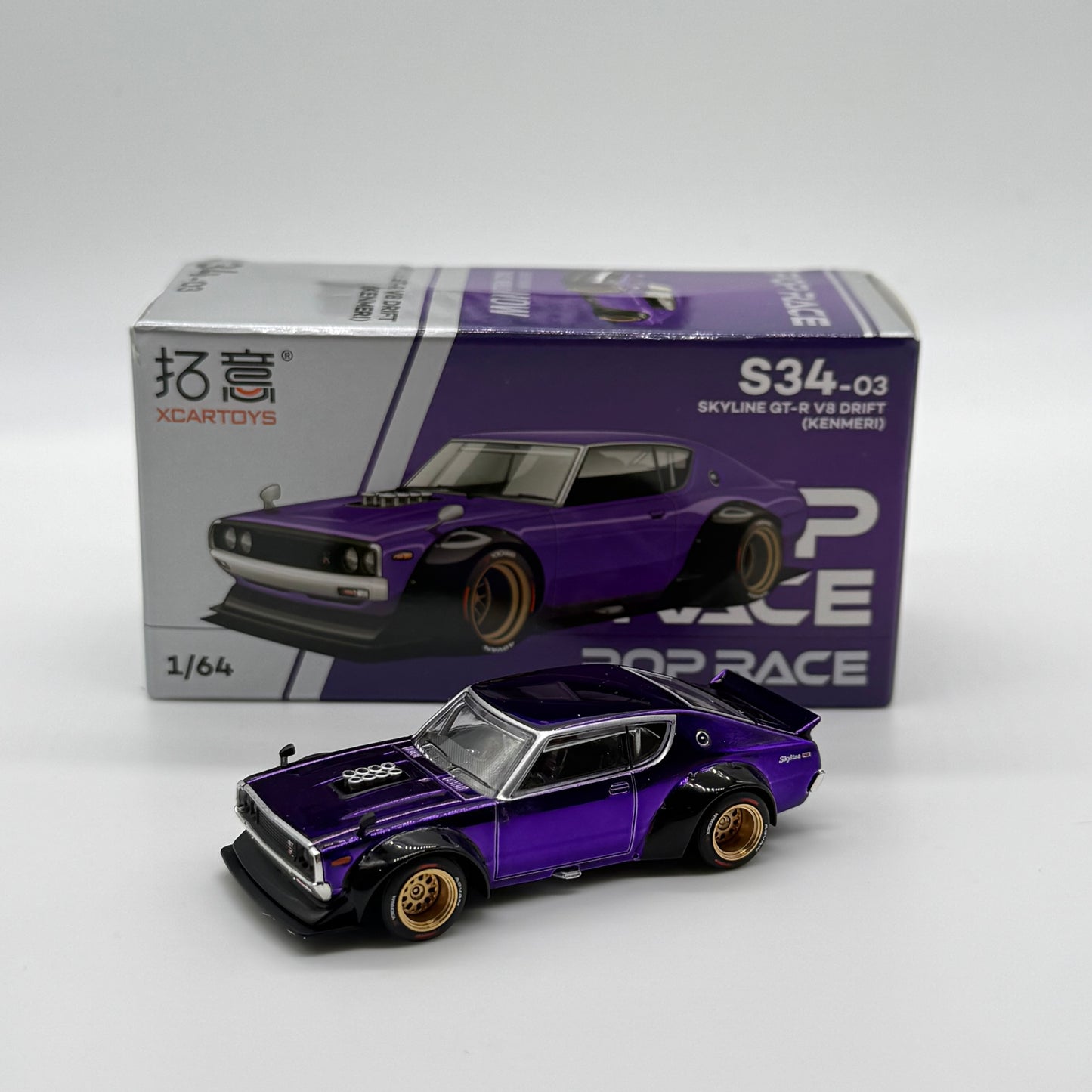 Pop Race XCARTOY Takui 1/64 Skyline Kenmeri China Limited