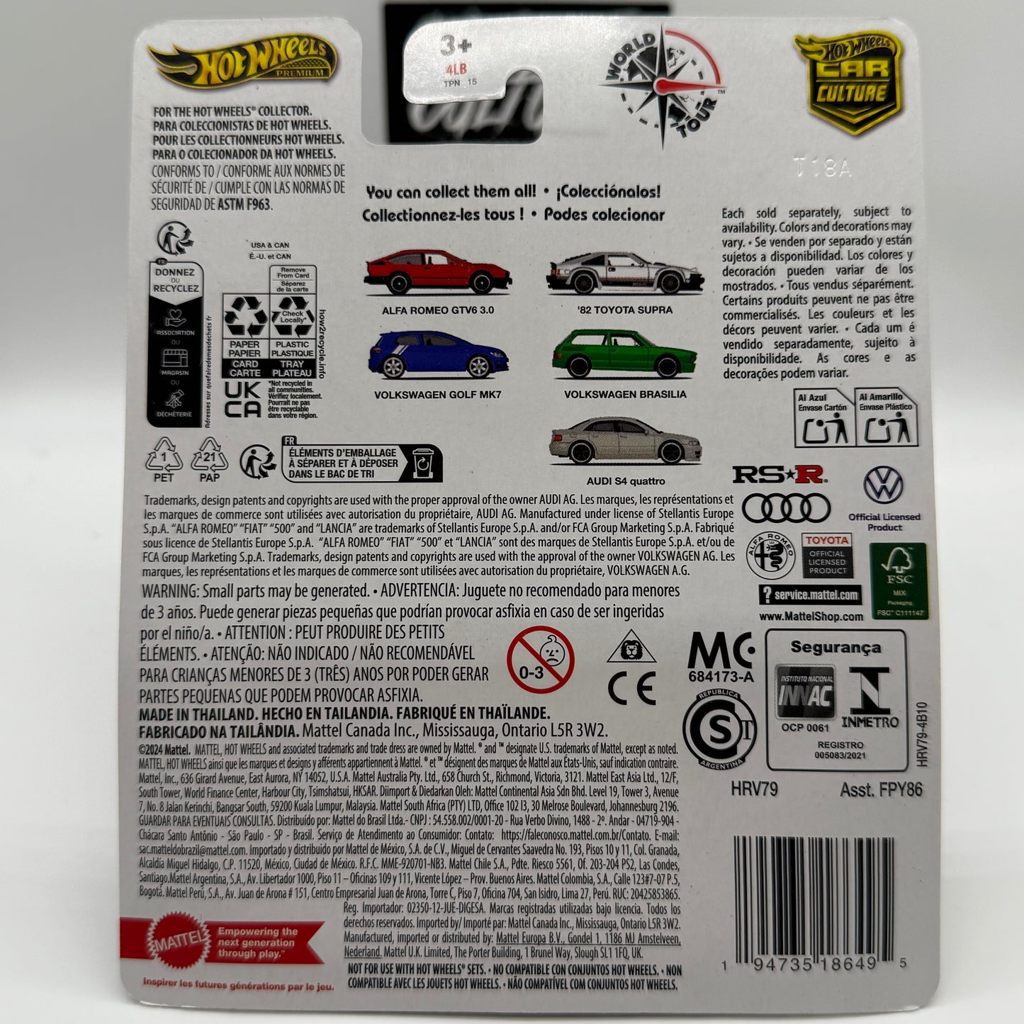 Volkswagen Golf MK7 - World Tour 3/5 Hotwheels Premium Car Culture