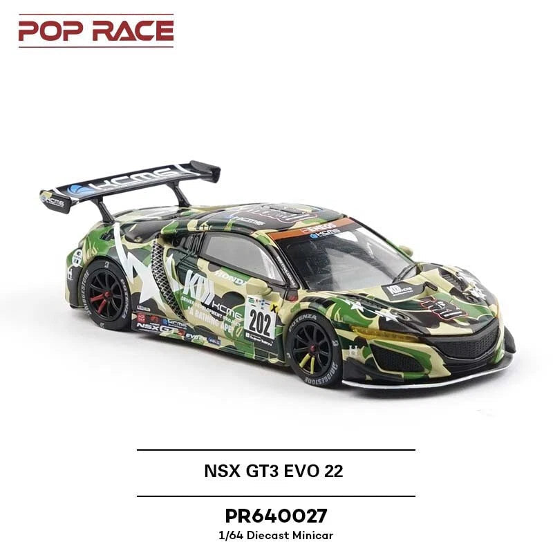 Honda NSX GT3 EVO22 KCMG BAPE BATHING APE - Pop Race 1:64