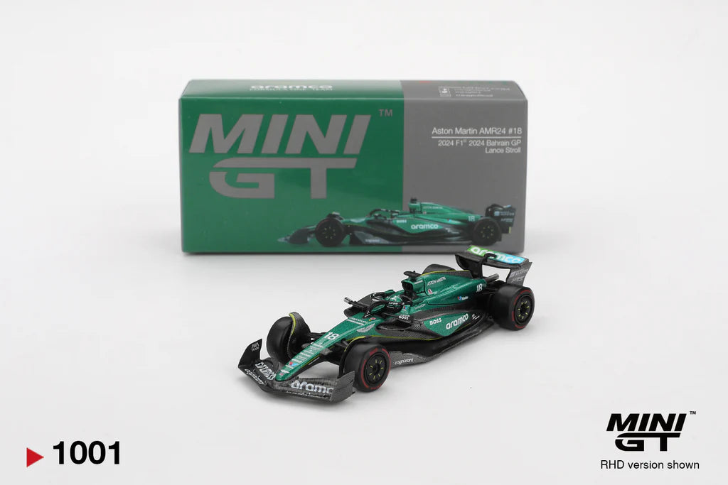 2024 LANCE STROLL - BAHRAIN GP (#18 ASTON MARTIN) MINI GT F1 1:64