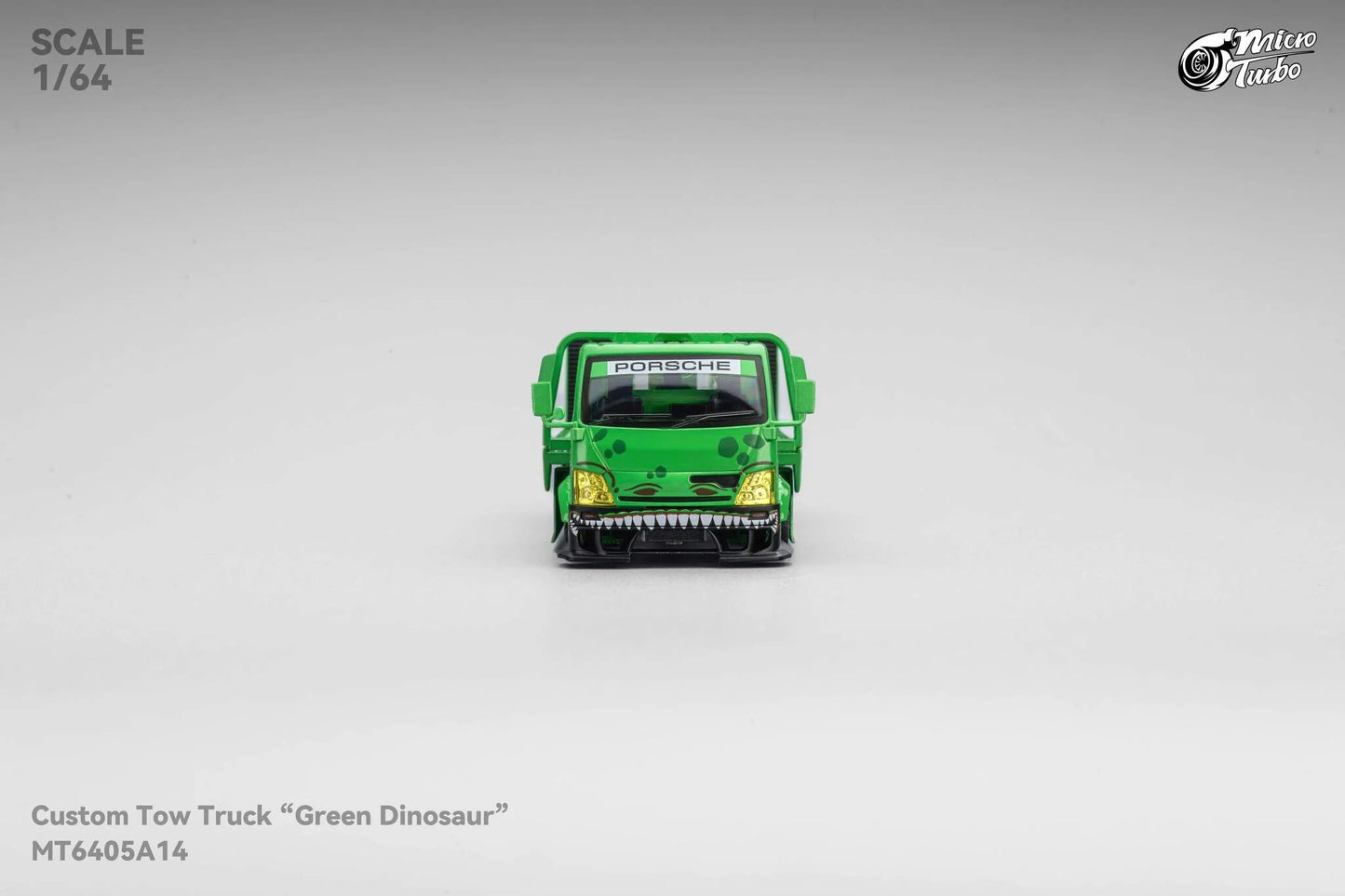 Custom Flat Bed Tow Truck REXY Dino Green - Mega Gear 1:64 Scale