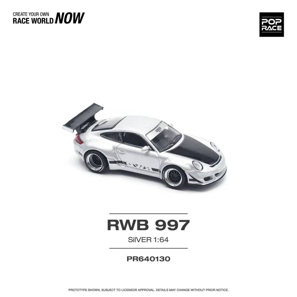 Porsche RWB 997 Silver - Pop Race 1:64