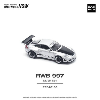 Porsche RWB 997 Silver - Pop Race 1:64