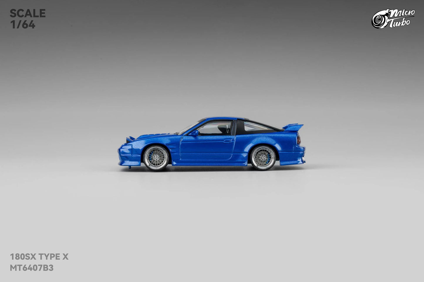 Custom 180SX Type X (Metallic Blue) Microturbo - 1/64