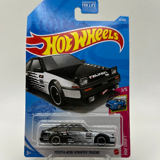 Toyota AE86 Sprinter Trueno HW Drift 1/5 Hotwheels 31/250 mainline 1:64