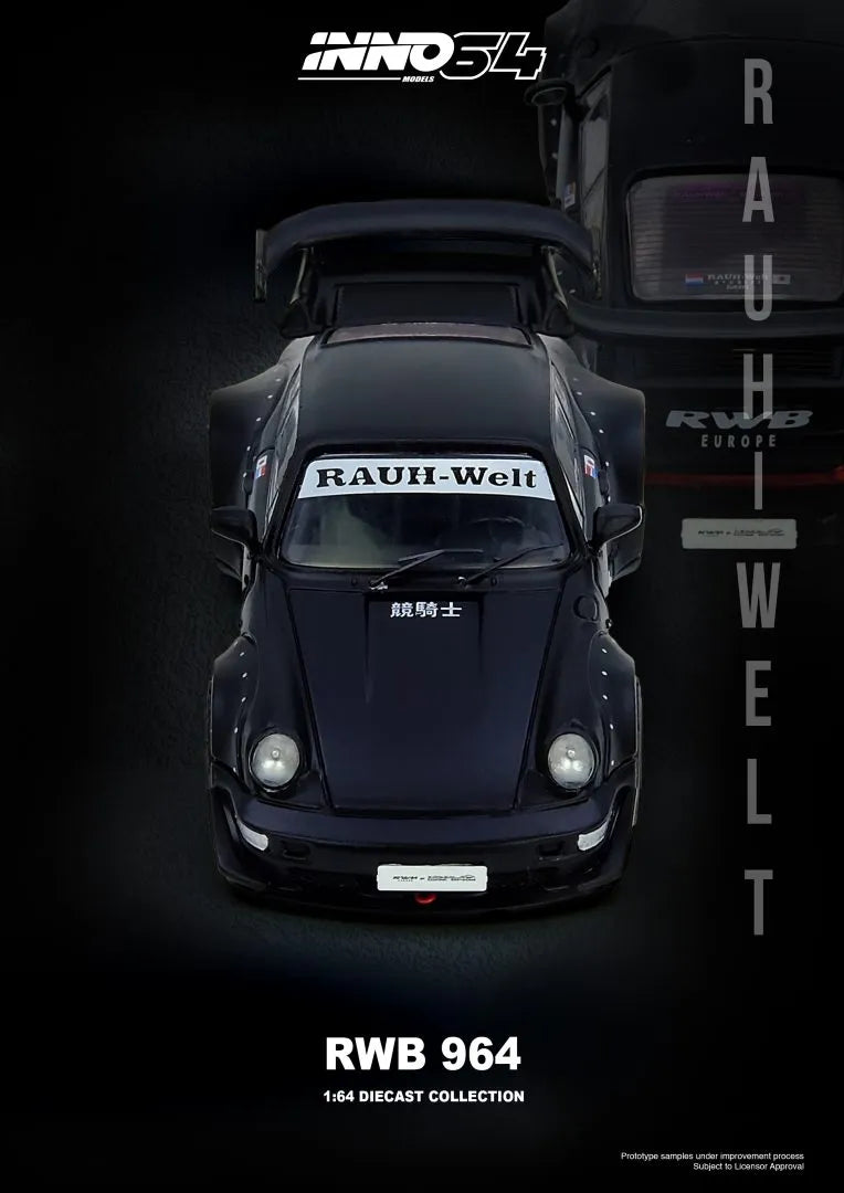 Porsche RWB 964 Matte Black - INNO64